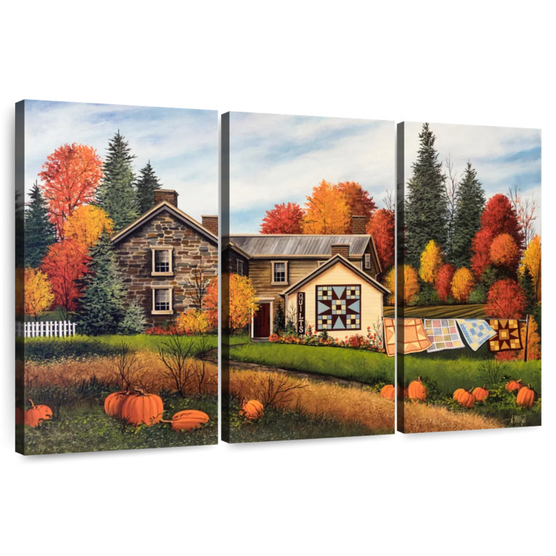 Lilie Pumpkins Fall Quilts, 32" H x 50" W