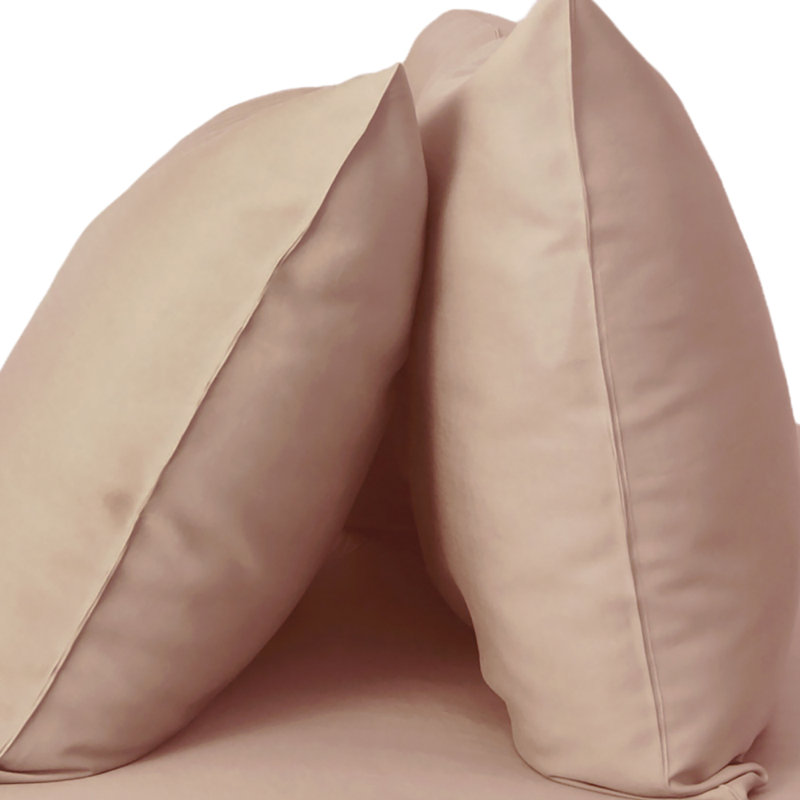 Rayon Sateen - Set of 2, Standard Pillow: 20" x 26", Blush