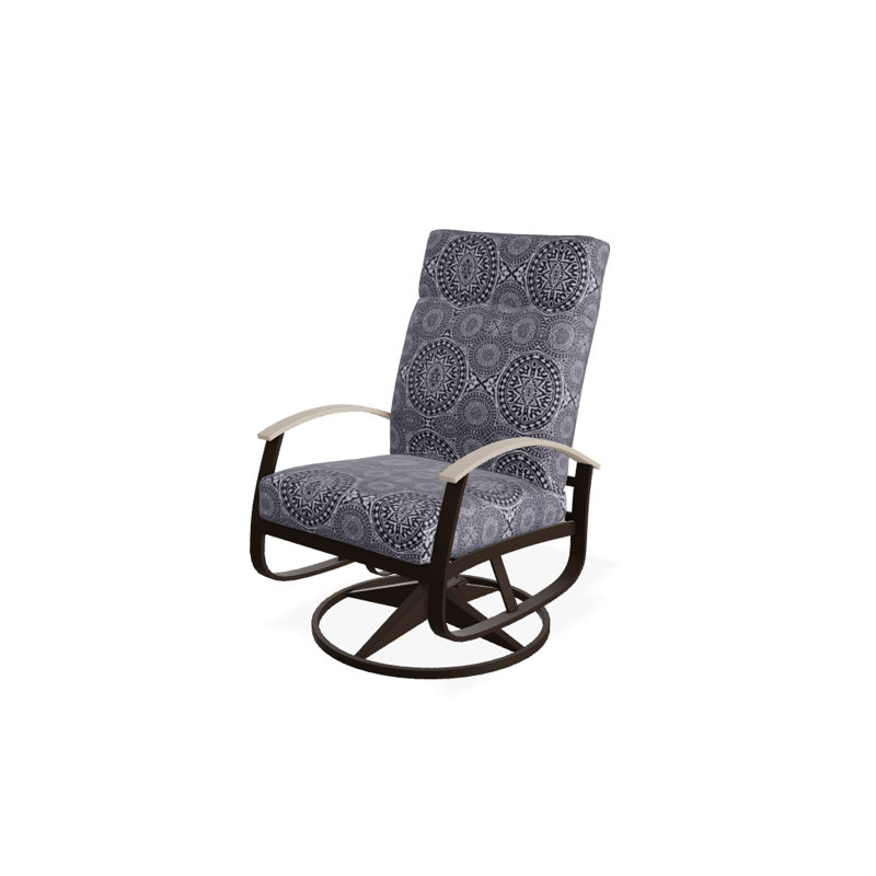 Belle Isle Outdoor Swivel Lounge Chair, Mineral Blue, Desert P60, Textured Kona