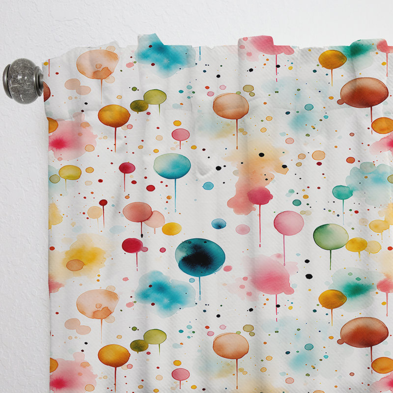 Motif à pois II Watercolor Dreams - rideau abstrait - rideau obscurcissant en velours - 1 panneau, L 52 po x L 90 po