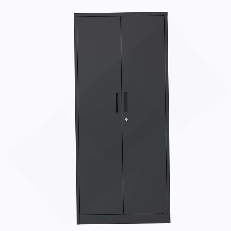 71"H Metal Garage Storage Cabinet, Tool Steel Locking Cabinet With Doors And 3 Adjustable Shelves, Tall Cabinets, Black