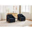 Fauteuil moderne en tissu de chenille, assise rembourrée et structure en bois - cadre de fauteuil bleu, confortable pour le salon-985760110