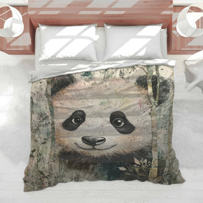 Panda In Bamboo Forest Comforter