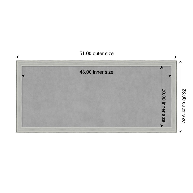 Tableau magnétique mural / babillard, 23" H x 51" W