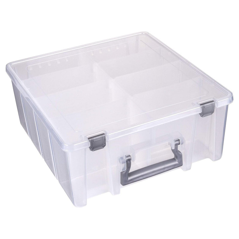 Clear Plastic Stackable Storage Box with Dividers