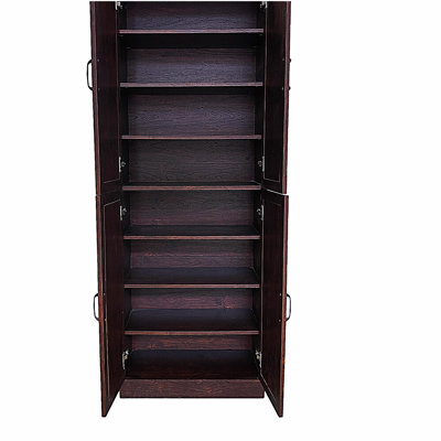 Range-chaussures avec portes, range-chaussures à 8 niveaux avec tablettes réglables, range-chaussures moderne
