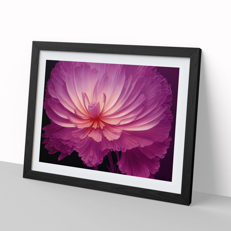Miraculous Chrysanthemum Flower - Framed Print, 34cm H x 46cm W, Black Framed