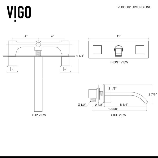 VIGO Titus Wall Mount Bathroom Faucet