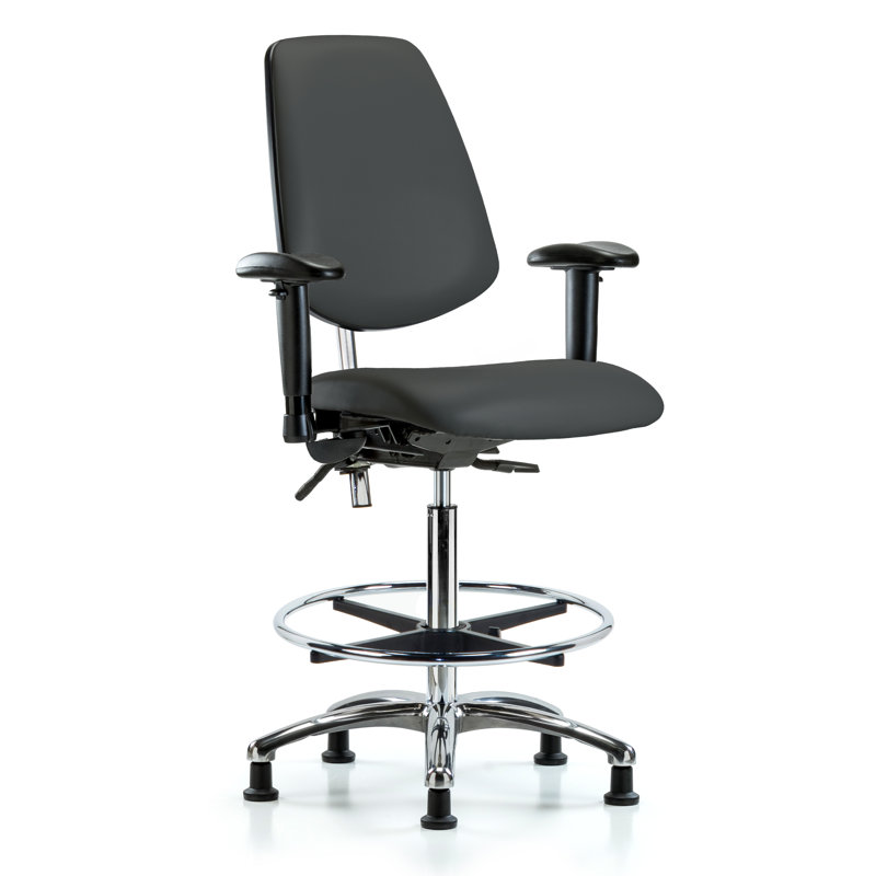 Chaise de dessinateur Makaila, Anthracite, Patins, Non inclus