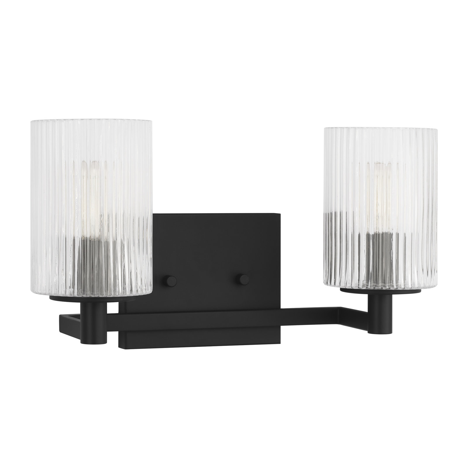 Luisa Energy Star-rated bath wall sconce, 2, Midnight Black