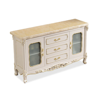 Buffet de table en bois fritté blanc