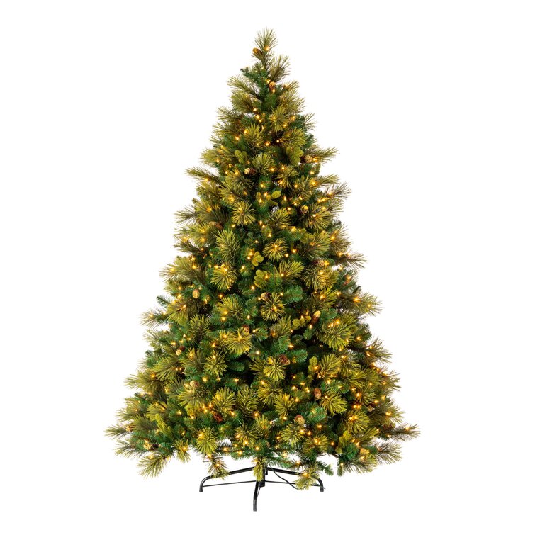78'' H Green Realistic Fir Flocked/Frosted Christmas Tree and Pinecones -  Yahoo Shopping