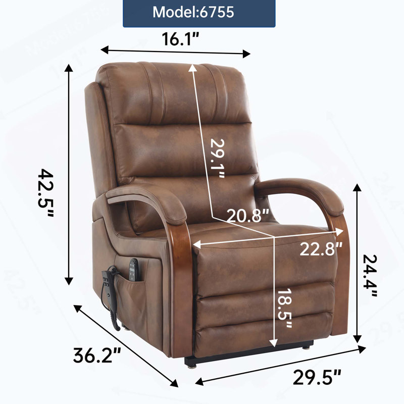 Infinite Position Dual Motor Power Lift Recliner Chair with Heat Massage & Heavy Duty Motion Mechanism, Brown