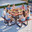 Ensemble de salle à manger rustique en bois massif de 205 cm (80,8 po) pour terrasse spacieuse et jardin