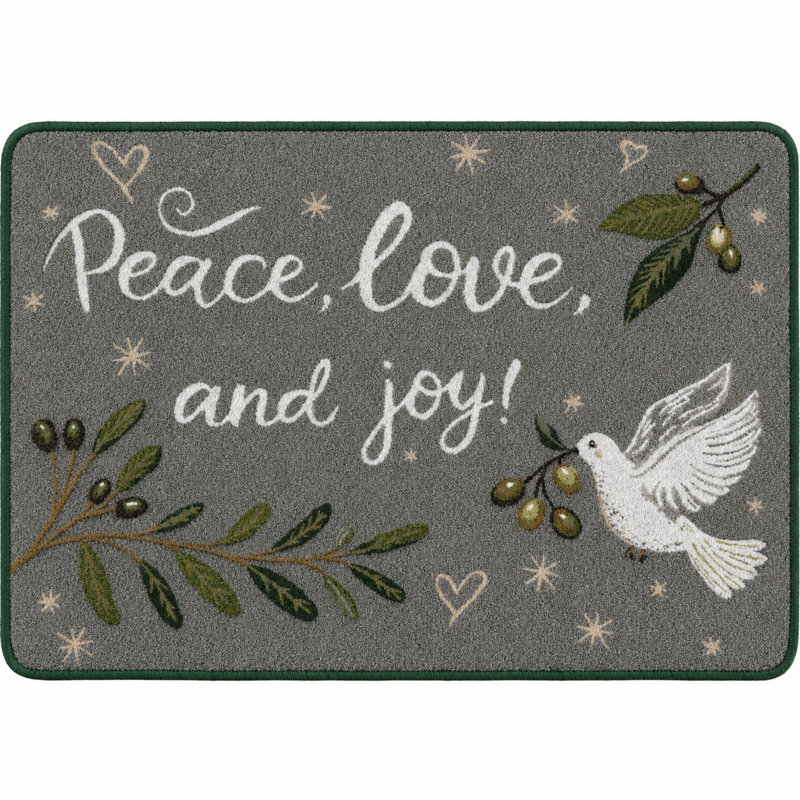 Peace Peace Joy, 2'8"x3'10" Rectangle