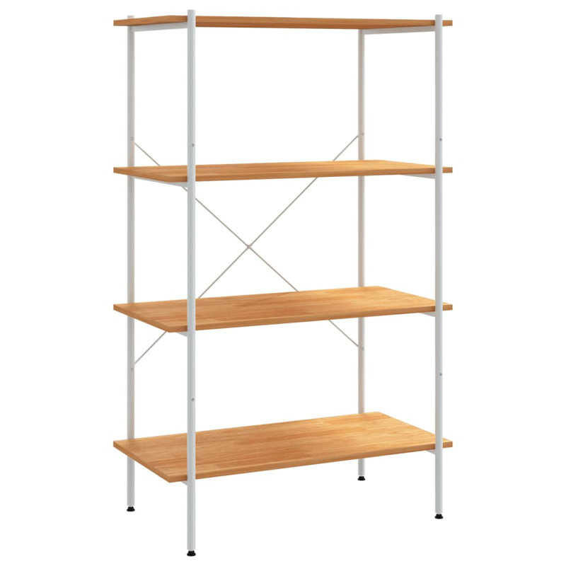 Luxullian 80cm W Steel Shelving Unit, White/Oak