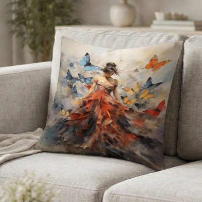 Coussin Butterfly And Woman Dance I