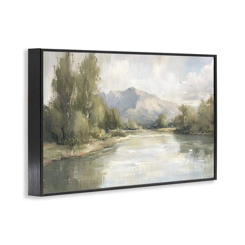 «Where The River Goes», estampe numérique, design par Petal Prints Design, H 12 po x l 18 po, Giclée encadrée noir minuit