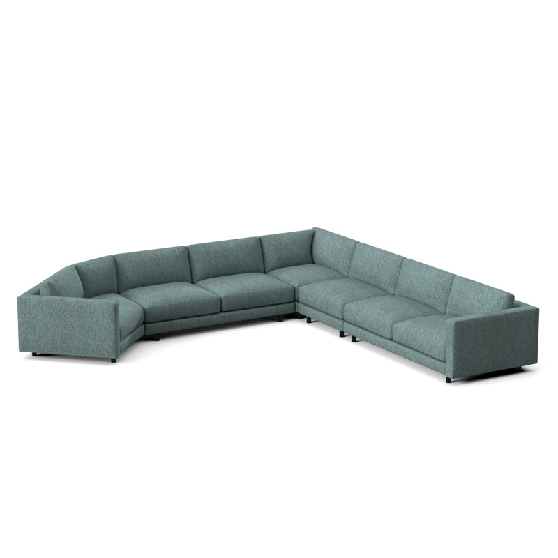 Avanni Patio Sectional with Sunbrella Cushions, Sailcloth Salt, Matte Black