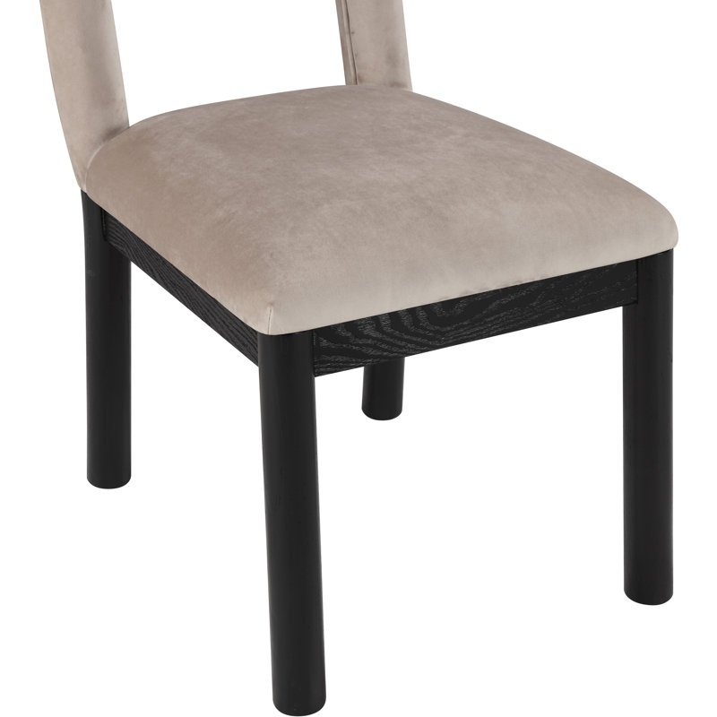 Chaise Macleod, Velours taupe, Noir, noir, noir, noir