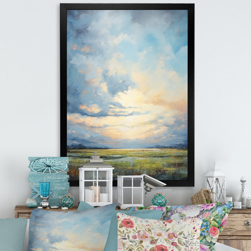 «Alshat Meadow Bold Horizon III», art mural sur toile Meadow, H 40 po x l 30 po x P 1,5 po, Cadre simple noir