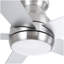 Ventilateur de plafond 52 po à profil bas en nickel brossé avec pales argentées