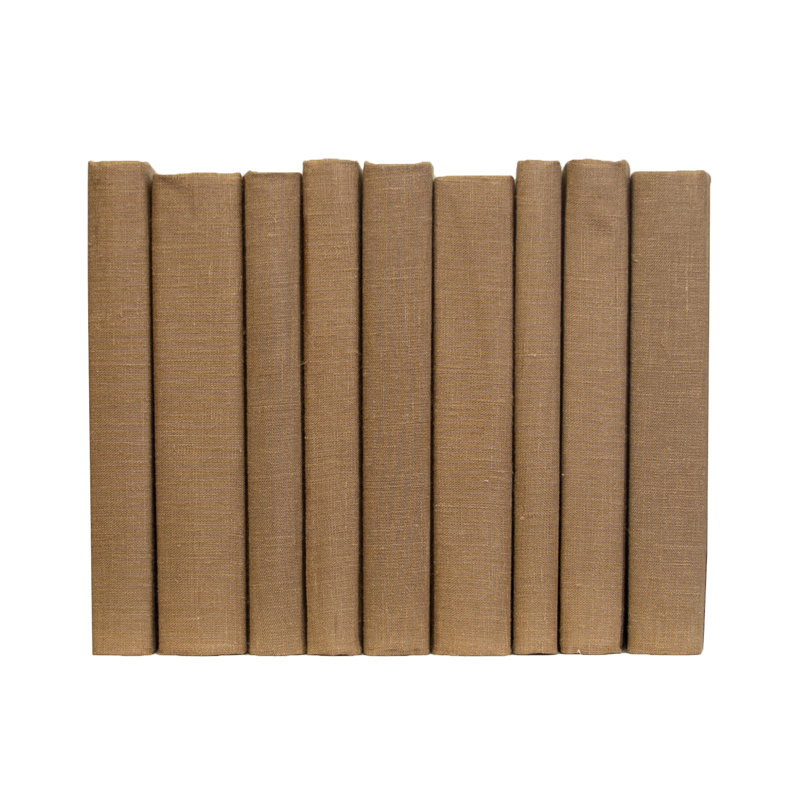 Decorative Books - Havana Linen Wrapped Book Bundle - 1 Foot of Brown Books