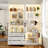 63" Glass Door Display Bookcase Cabinet With LED Lighting-1505938586