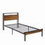 Structure de lit plateforme en métal avec tête et pied de lit en bois avec doublure USB, aucun sommier nécessaire, rangement sous le lit, assemblage facile-532268006-532268026
