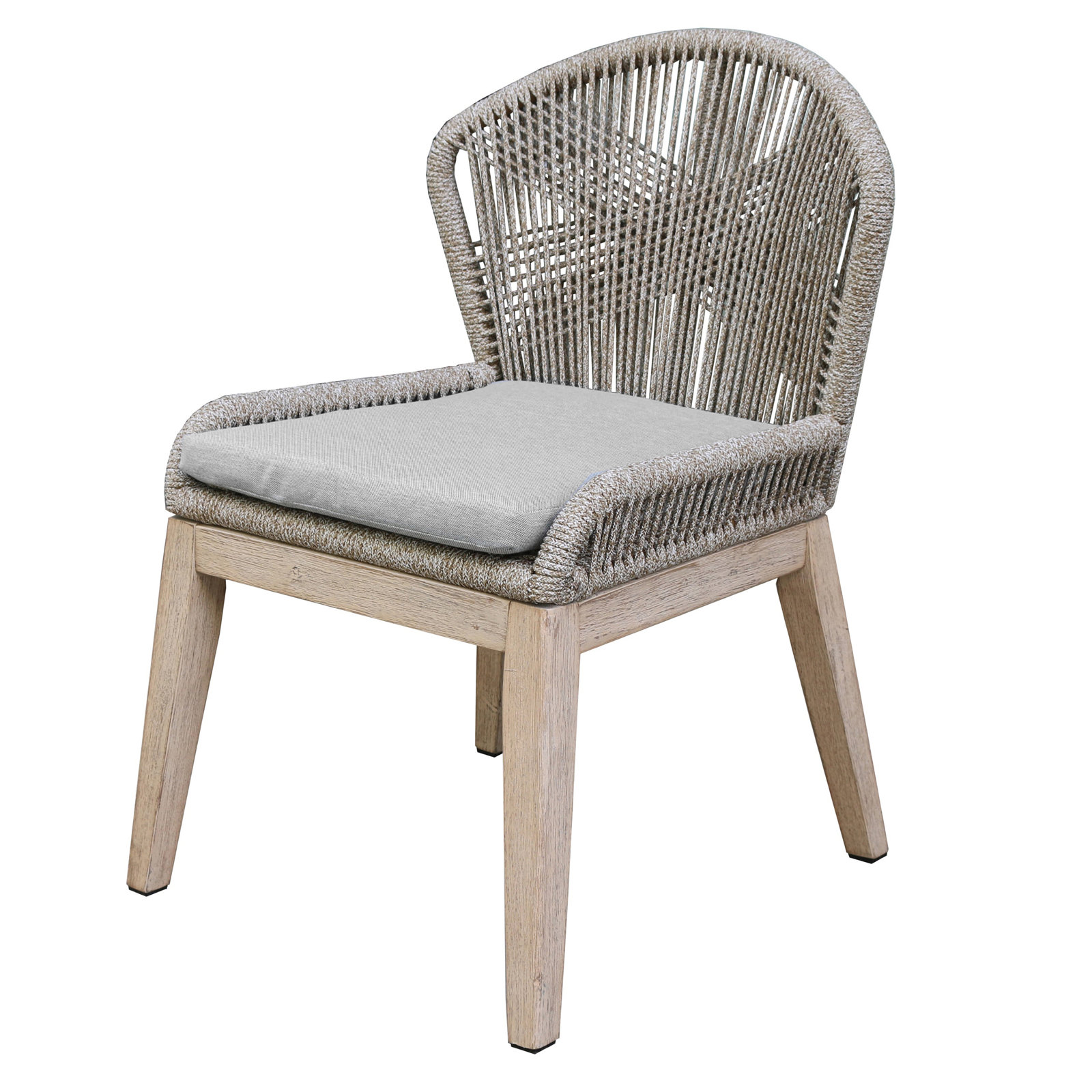 Bowery Acacia Patio Side Chair, Beige