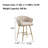 26'' Counter height bar stools velvet kitchen island counter bar stool with hand- wave back,golden chromed base and footrest-751288476