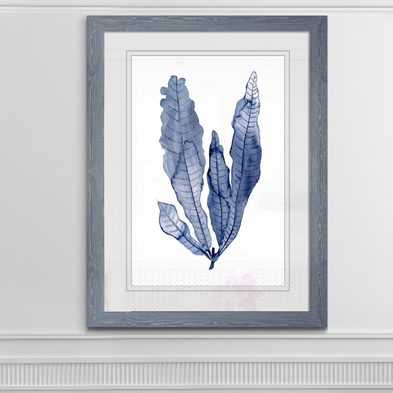 « algues under water iv »-cadre photo imprimé sur verre, Encadré imprimé gris, H 28 po x l 38 po x 1,25 po