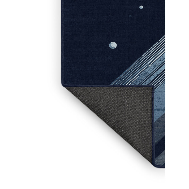 Tapis bleu moelleux moelleux Vega, 5 x 8