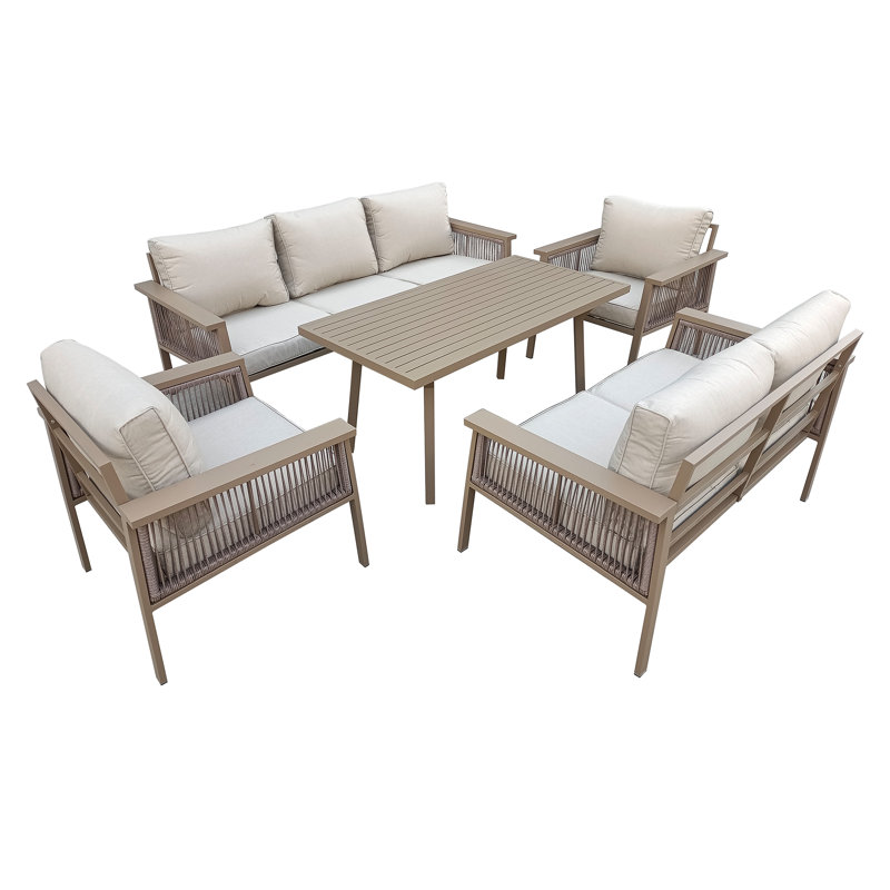 70cm Wide U-Shaped Patio Sofa with Cushions