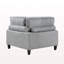 Fauteuil d'angle en velours côtelé gris