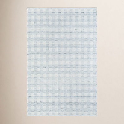 Lavande Hand-Woven Plaid Gray Rug