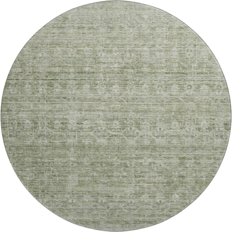 Premium Machine Washable Lubbers AMF1746 Stripe Rug, Round 8'
