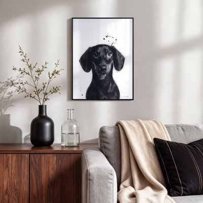 Teckel - cadre photo, impression sur verre