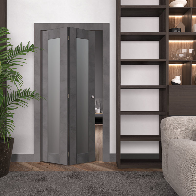 Porte pliante en verre Avon 207, 48 po x 79,38 po, gris
