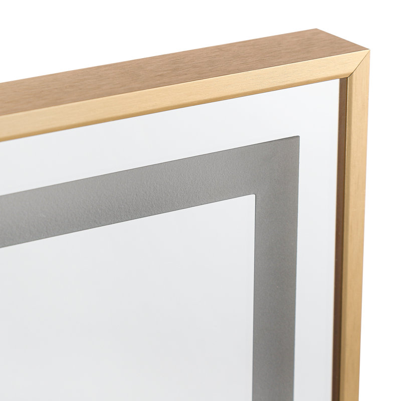 Auderghem Metal Flat Wall Mirror, 47" x 20", Gold
