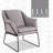 Adore Decor Odile 27''W Accent Chair with Padded Seat Cushion and Metal Leg Base,Gray-26127404