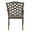 Chaise de patio d'extérieur en aluminium avec coussin, ensemble de 2 chaises de cuisine
