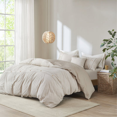 Ensemble de housse d'édredon surdimensionné en coton biologique 5 pièces avec insert naturel très grand