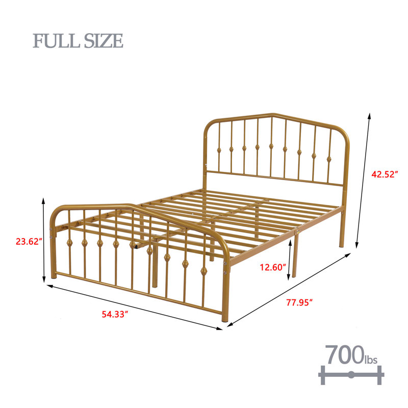 Lit plateforme Aalderk, Double, Or