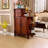 41.34"Brown Solid Wood Rubberwood Entryway Cabinet,2-drawer