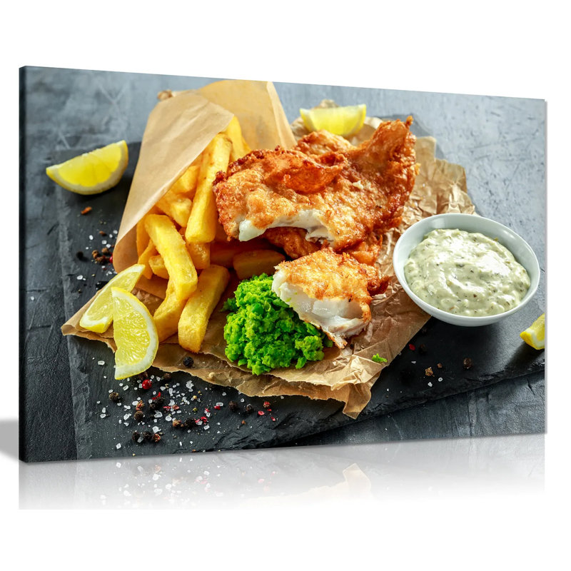 English Fish And Chips Shop - Wrapped Canvas Print, 41cm H x 61cm W