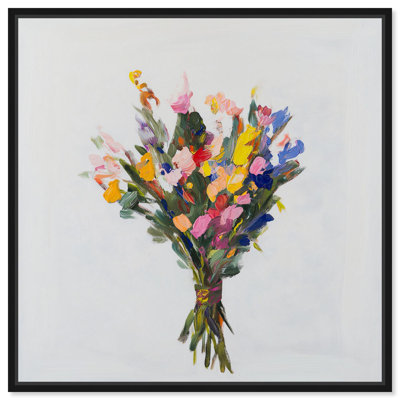Art botanique rétro sur toile impressionniste Bouquet