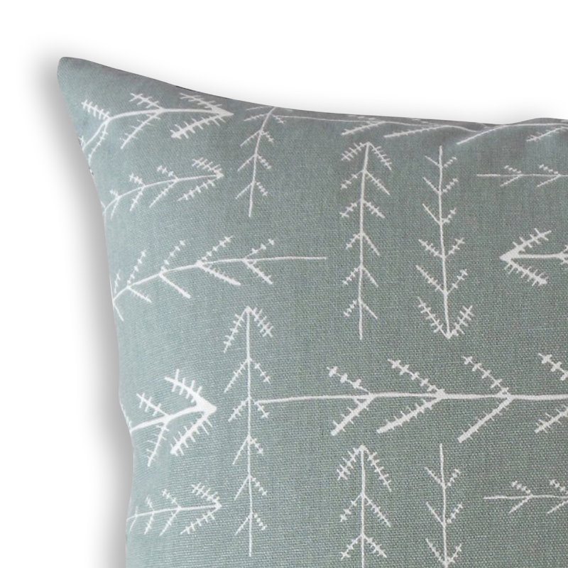Coussin en coton Takako, 18 po x 18 po, Gris clair, Coussin décoratif