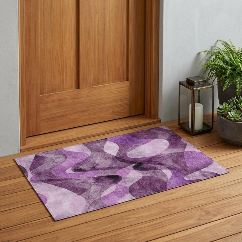 Tapis extérieur lavable antidérapant 3 pi x 5 pi mauve