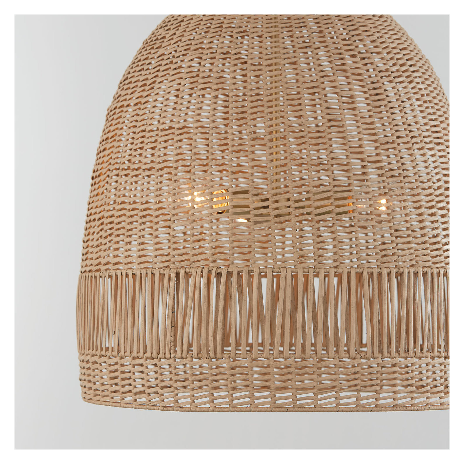 Gerena 3 Light Rattan Dimmable Pendant, Brass